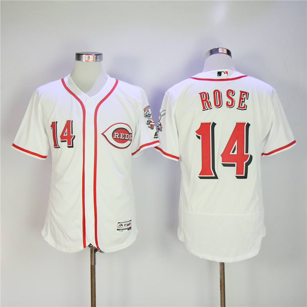 Men MLB Cincinnati Reds #14 Rose white Flexbase. jerseys